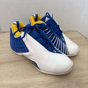 Adidas TMAC 3 Restomod Basketball Shoes White Blue Yellow Auburndale Size 8.5